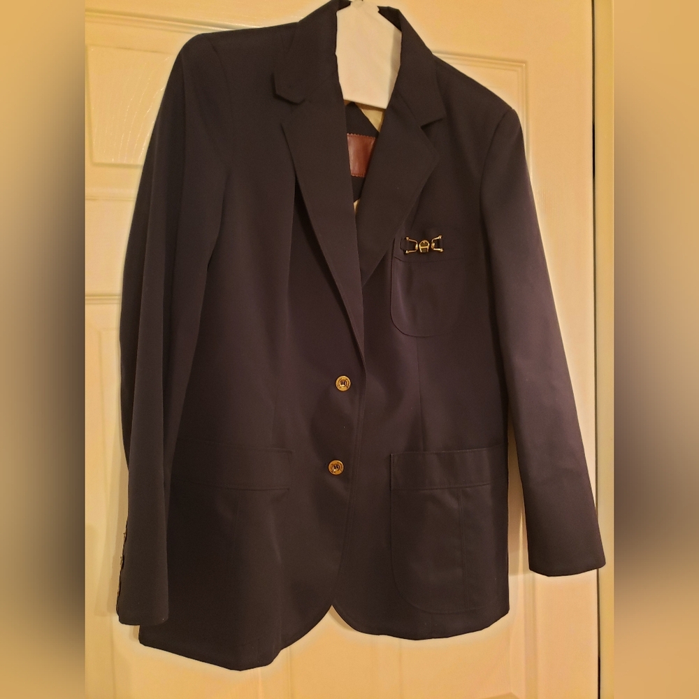 Vintage Aigner Equestrian Style Navy Blazer